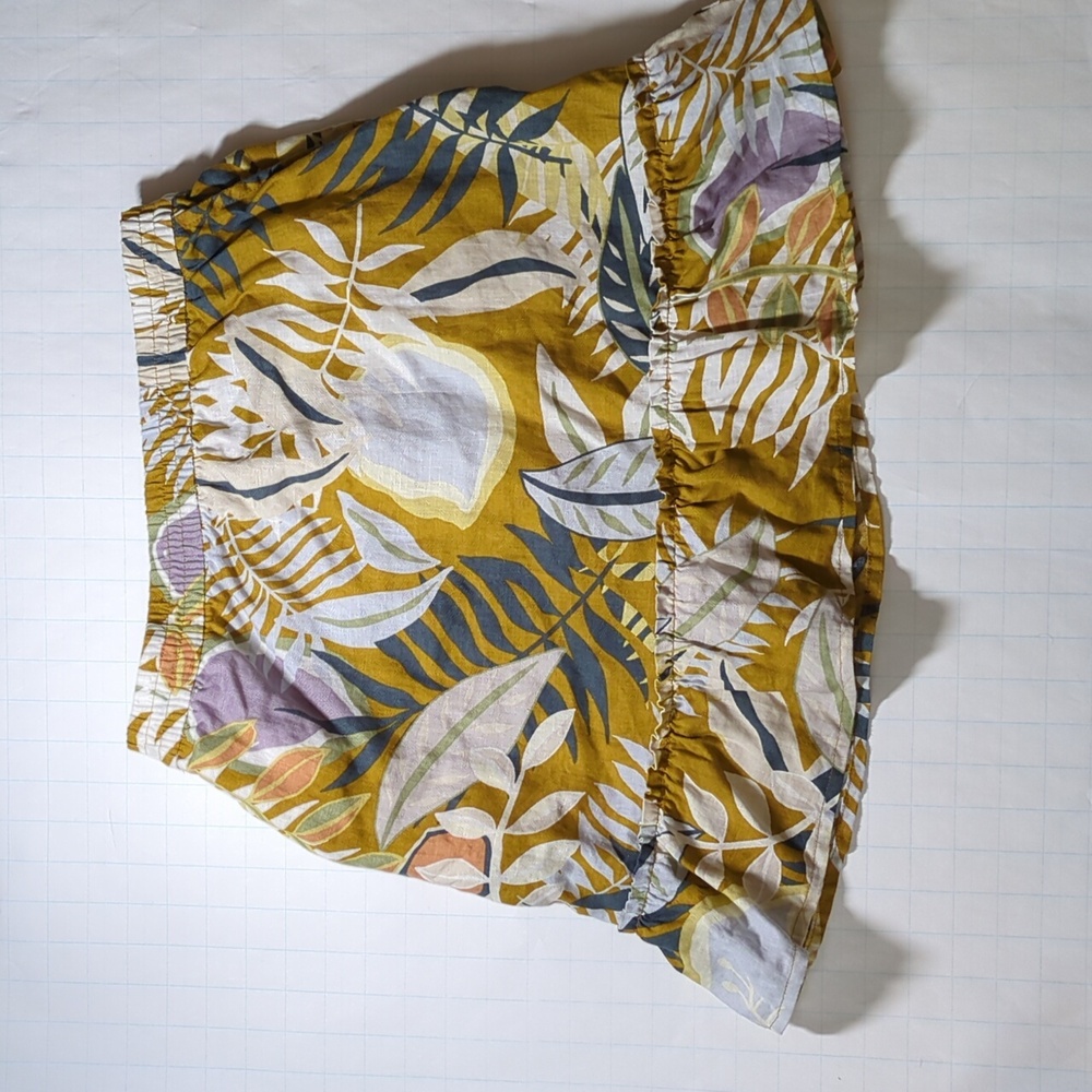C&C California Floral Hawaiian linen peplum skirt size S